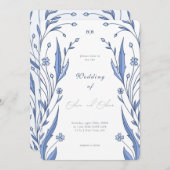 Blue Buttercup Wedding Einladung (Vorne/Hinten)