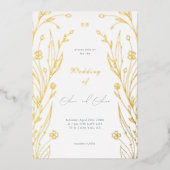 Blue Buttercup Wedding Folieneinladung (Vorderseite)