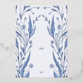 Blue Buttercup Wedding Folieneinladung (Rückseite)