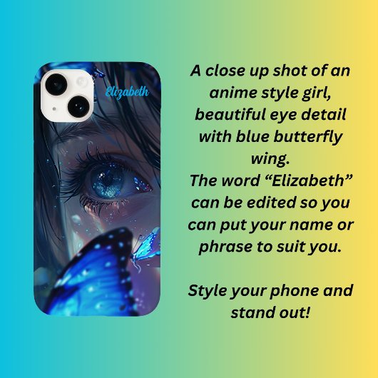 Blue Butterfleye Case-Mate iPhone Hülle