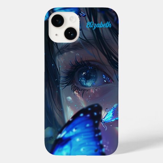 Blue Butterfleye Case-Mate iPhone Hülle (Rückseite)