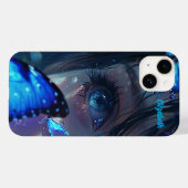 Blue Butterfleye Case-Mate iPhone Hülle (Rückseite (Horizontal))