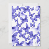 Blue Butterflies Glam 18th Birthday Debut Einladung (Rückseite)
