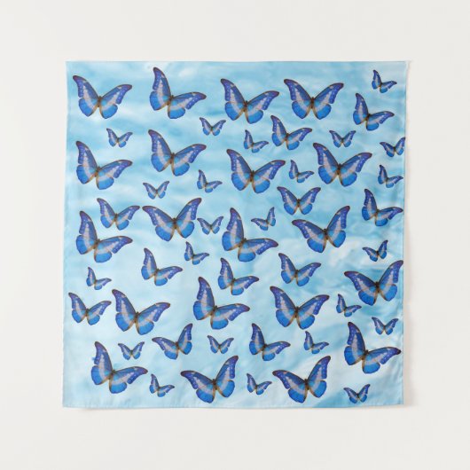Blue Butterflies Tapestry Wandteppich (Vorderseite)