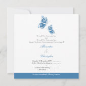 Blue Butterflies Wedding Announcement 2 Einladung (Rückseite)