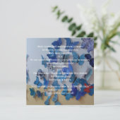 Blue Butterflies Wedding Invitation Einladung (Stehend Vorderseite)