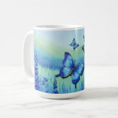 Blue Butterflies with Blue Flowers, Kaffeetasse (Vorderseite Links)