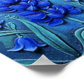 Blue Butterflies with Blue Flowers, Poster (Ecke)