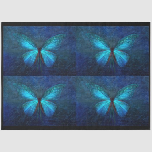 Blue Butterfly 4 Decoupage Tissue Paper Seidenpapier (Vorderseite)