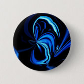 Blue Butterfly Abstrakt Button (Vorderseite)