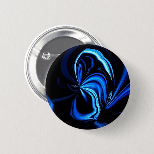 Blue Butterfly Abstrakt Button (Vorne & Hinten)