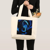 Blue Butterfly Abstrakt Jumbo Stoffbeutel (Vorderseite (Produkt))