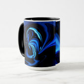 Blue Butterfly Abstrakt Tasse (Vorderseite Links)