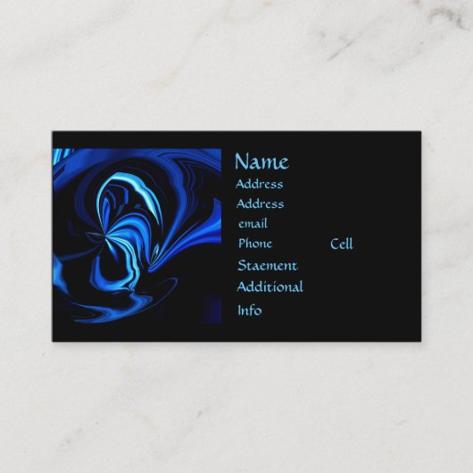 Blue Butterfly Abstrakte Visitenkarten Visitenkarte (Vorderseite)