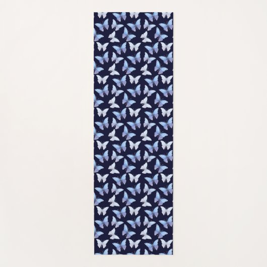 Blue Butterfly Animals Butterflies Pattern Yogamat Yogamatte (Vorderseite)