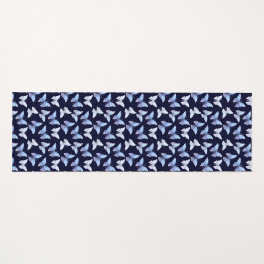 Blue Butterfly Animals Butterflies Pattern Yogamat Yogamatte (Vorderseite (Horizontal))