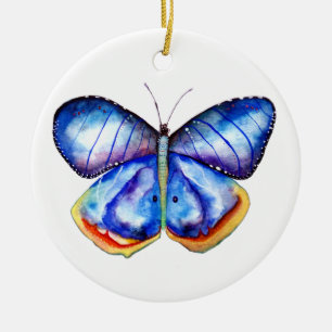 Blue Butterfly Aquarell Ornament