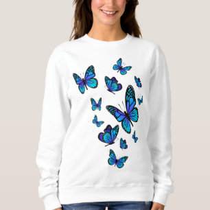 Blue Butterfly Art Garden Schöne Schmetterlinge Sweatshirt