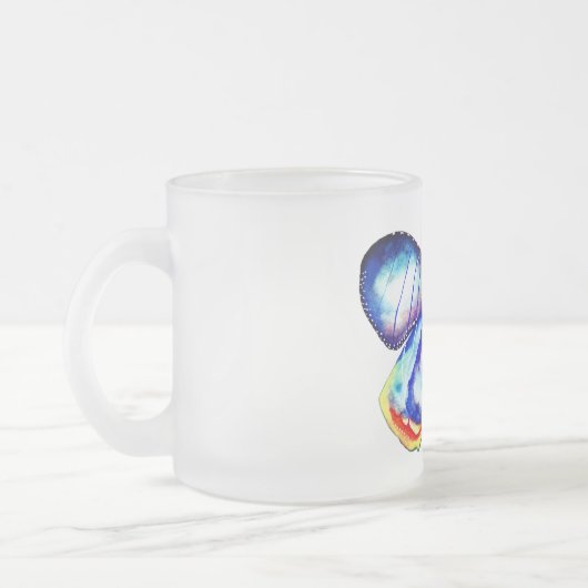 Blue Butterfly Art Mattiertes Glas Tasse (Links)