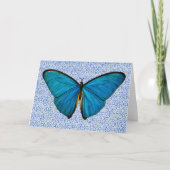 Blue Butterfly Art Note Card Karte (Vorderseite)