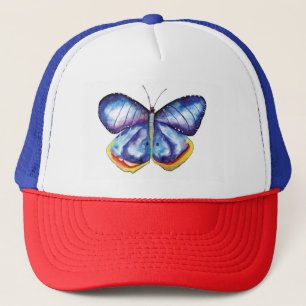 Blue Butterfly Art Painting Trucker Hat Truckerkappe