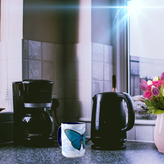 Blue Butterfly Art Pop Art Pattern Tasse Cup