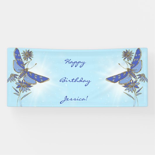 Blue Butterfly Banner (Horizontal)