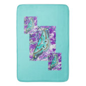 Blue Butterfly Bath Mat Badematte (Vorderseite Vertikal)