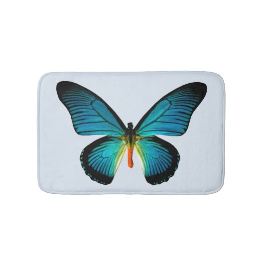 Blue Butterfly Bath Mat Badematte (Vorderseite)