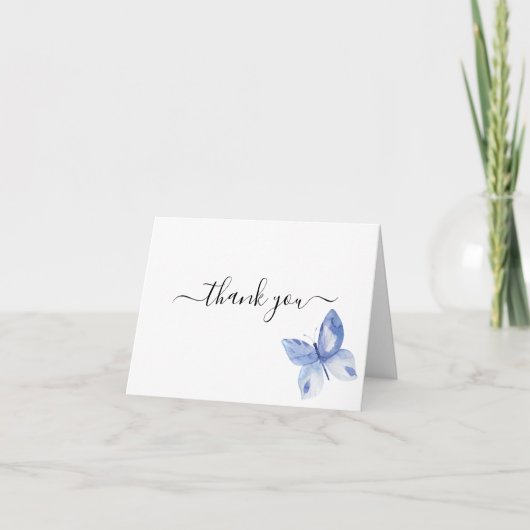Blue Butterfly-Beerdigung Gedenkkarte Danke Karte (Vorderseite)