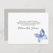 Blue Butterfly-Beerdigung Gedenkkarte Danke Karte (Vorne/Hinten)
