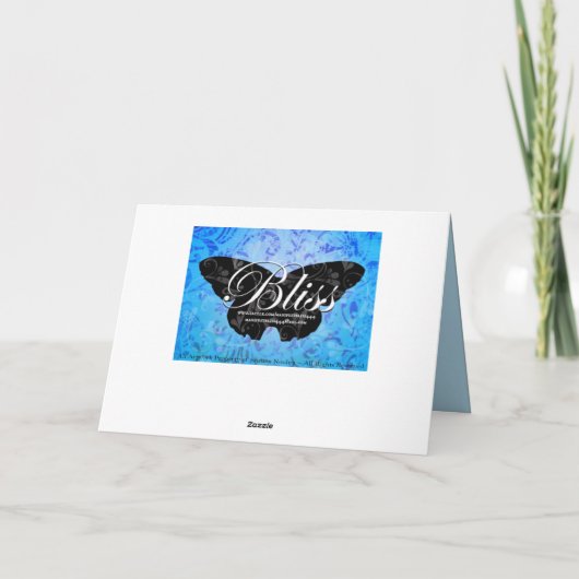 Blue Butterfly & Berries Note Card Karte (Rückseite)