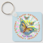 Blue Butterfly Birthday Schlüsselanhänger (Vorderseite)