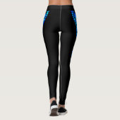 Blue Butterfly Black Moderne trendige Hot Leggings (Rückseite)