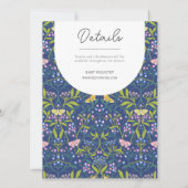 Blue Butterfly Bläsernmatte Babydusche Einladung (Rückseite)