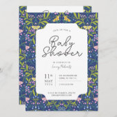 Blue Butterfly Bläsernmatte Babydusche Einladung (Vorne/Hinten)