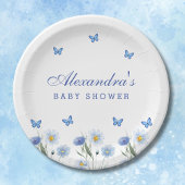 Blue Butterfly Boho Wildblume Baby Dusche Pappteller