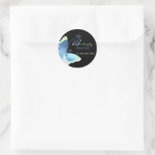 Blue Butterfly Business Label Runder Aufkleber (Tasche)