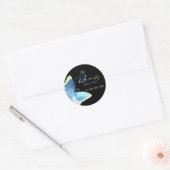 Blue Butterfly Business Label Runder Aufkleber (Umschlag)