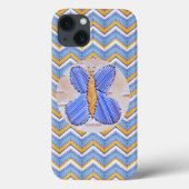 Blue Butterfly Chevron Case-Mate iPhone Hülle (Rückseite)