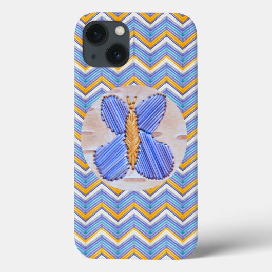 Blue Butterfly Chevron Case-Mate iPhone Hülle (Rückseite)