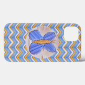 Blue Butterfly Chevron Case-Mate iPhone Hülle (Rückseite (Horizontal))