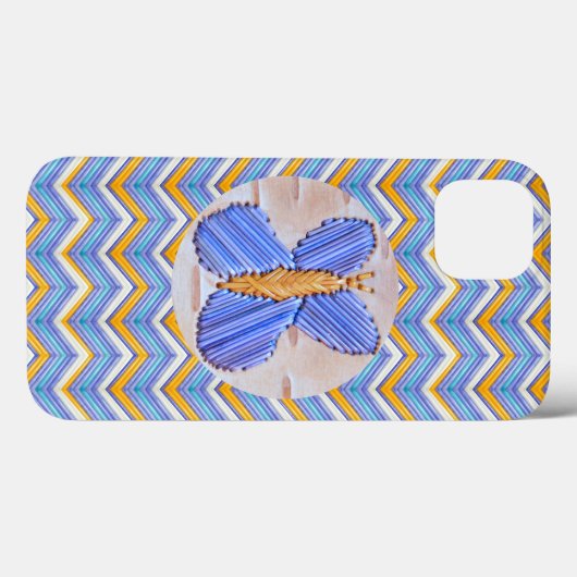 Blue Butterfly Chevron Case-Mate iPhone Hülle (Rückseite (Horizontal))