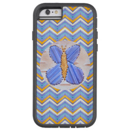 Blue Butterfly Chevron iPhone 13 Hülle