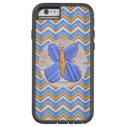Blue Butterfly Chevron Case-Mate iPhone Hülle (Rückseite)