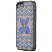 Blue Butterfly Chevron Case-Mate iPhone Hülle (Rückseite Links)