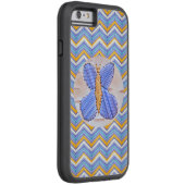 Blue Butterfly Chevron Case-Mate iPhone Hülle (Rückseite/Rechts)