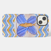 Blue Butterfly Chevron iPhone Hülle (Rückseite (Horizontal))
