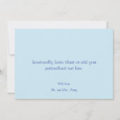 Blue Butterfly Chinoiserie Hochzeit Dankeschön Kar Dankeskarte (Rückseite)