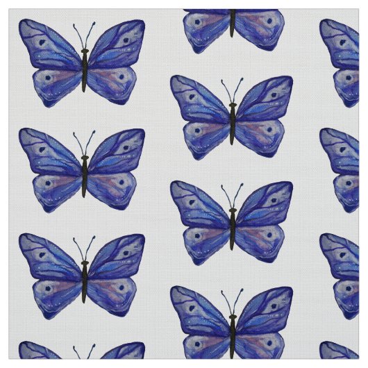 Blue Butterfly Custom Polyester Poplin Fabric Stoff (Muster)
